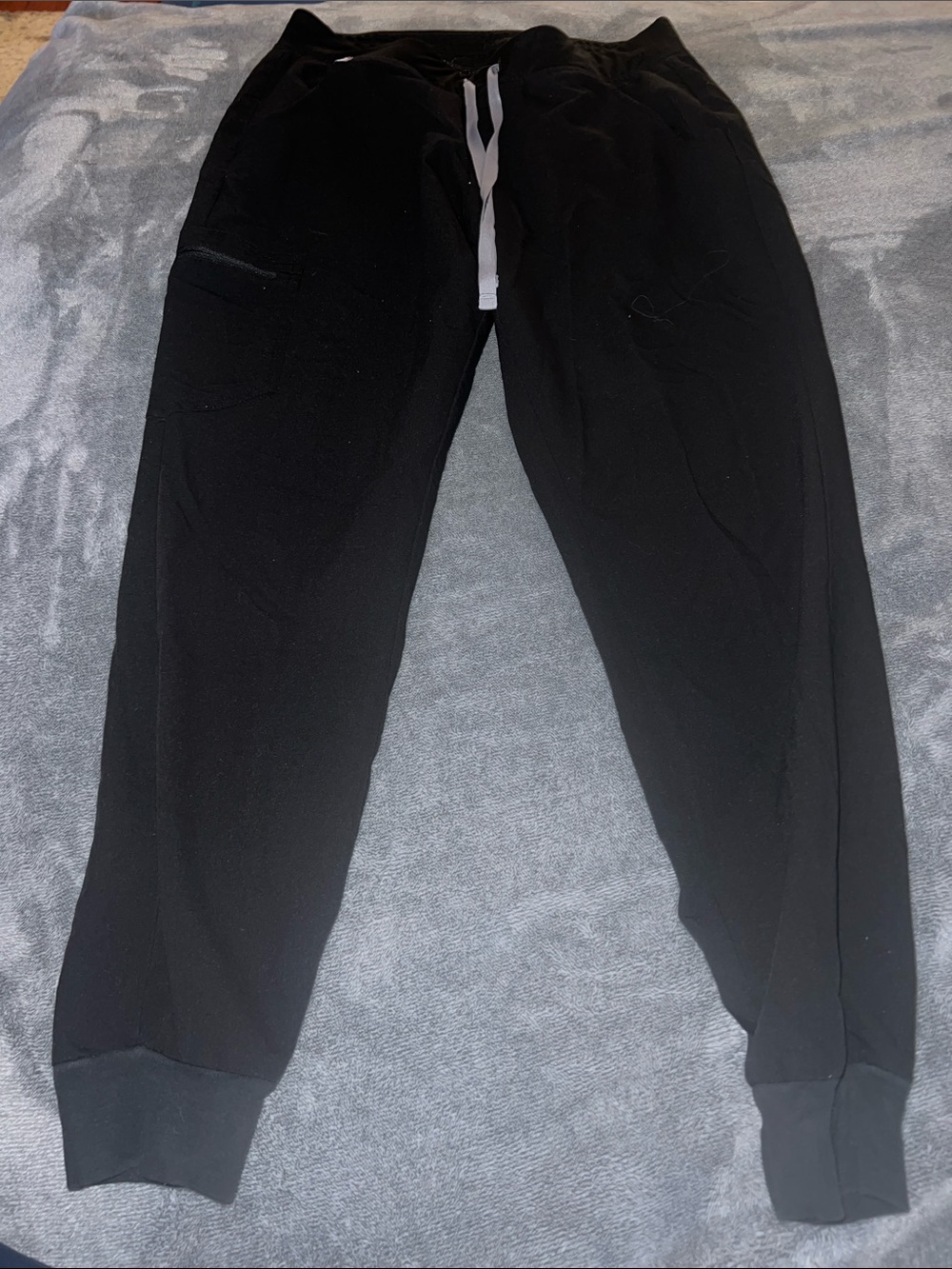 Figs Black Jogger Sweatpants with White Drawstring